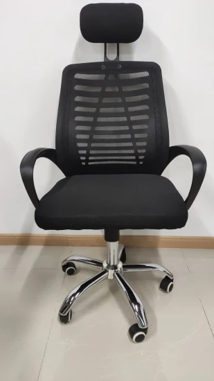 Cadeiras de mesa de escritório confortáveis ​​com rodas Cadeira de malha de tecido traseiro Altura da cadeira de escritório pode ser ajustada Perna de náilon