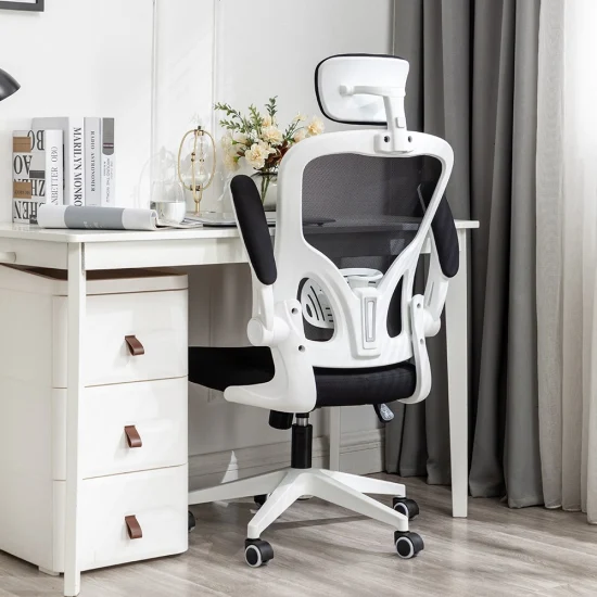 Vendas de fábrica Cadeiras de escritório giratórias de luxo com encosto alto branco Ergonomia Executiva de malha completa Cadeira de jogos rolante para funcionários